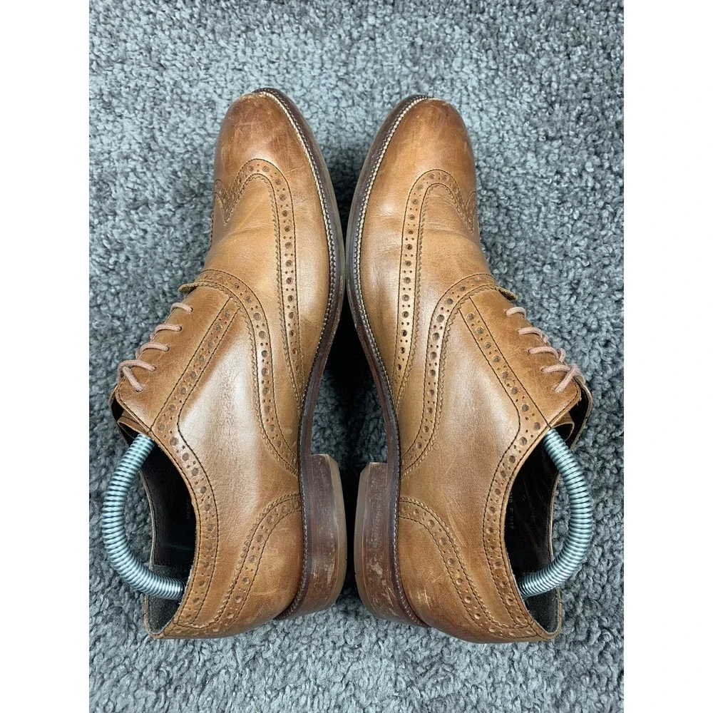 Cole Haan C12210 Brown Leather Wingtip Lace-Up Oxford Shoes Men's US 9.5 M